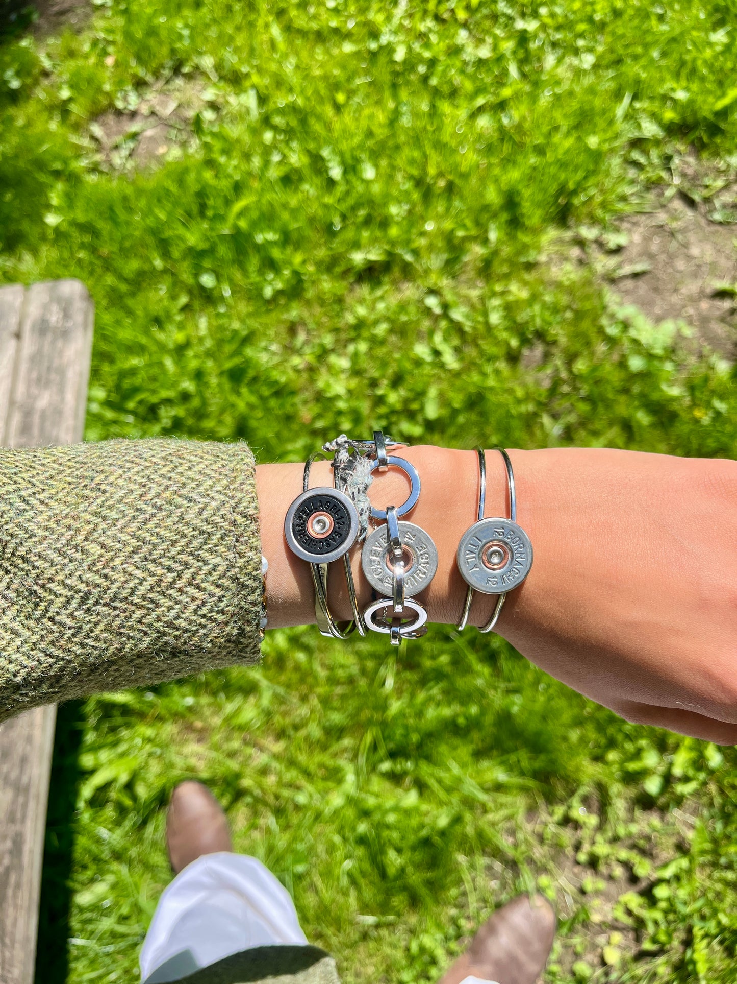 Silver 12 o'clock shotgun ring