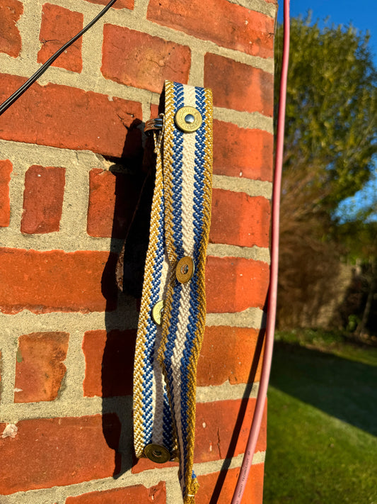 Blue and white cartridge belt