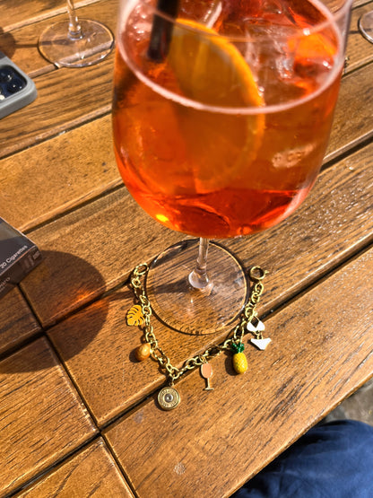"Aperol" charm bracelet
