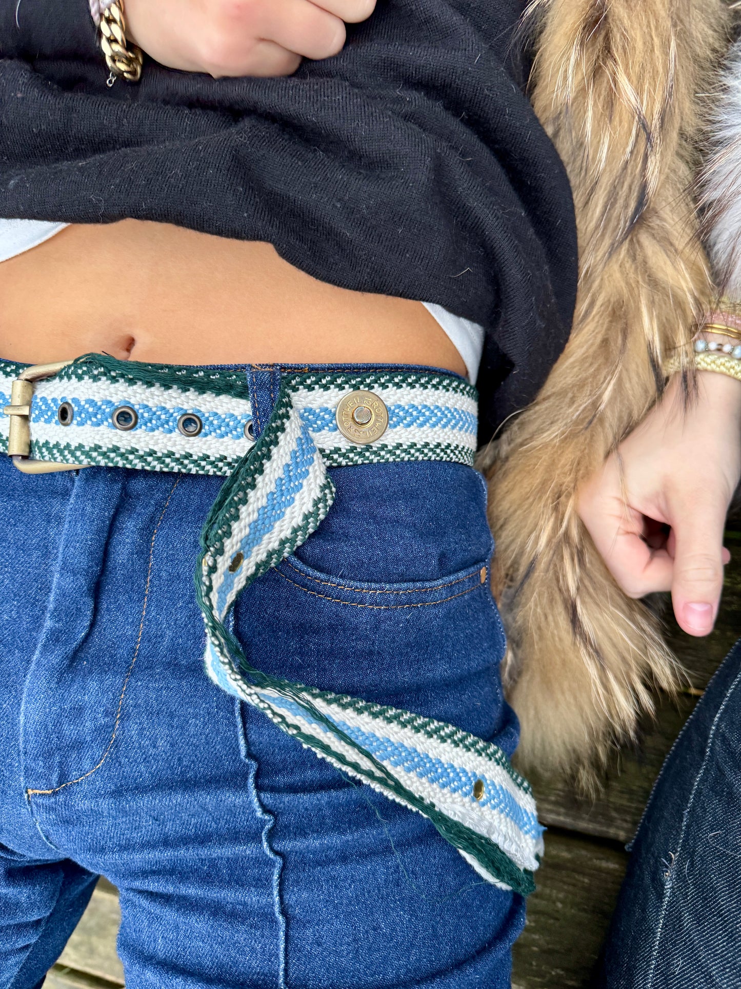 Patronengürtel in Blau Weiß