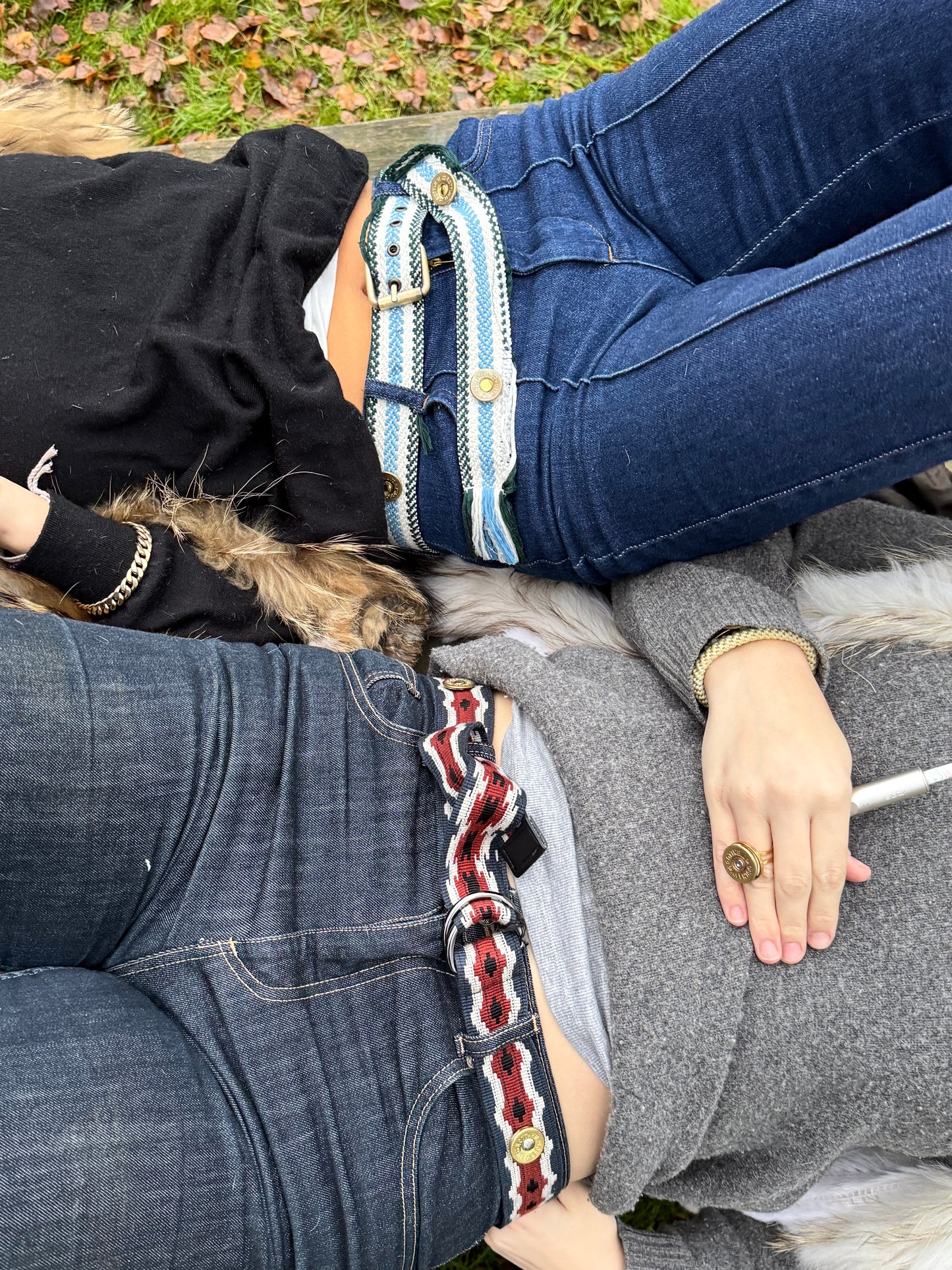 Patronengürtel in Blau Weiß