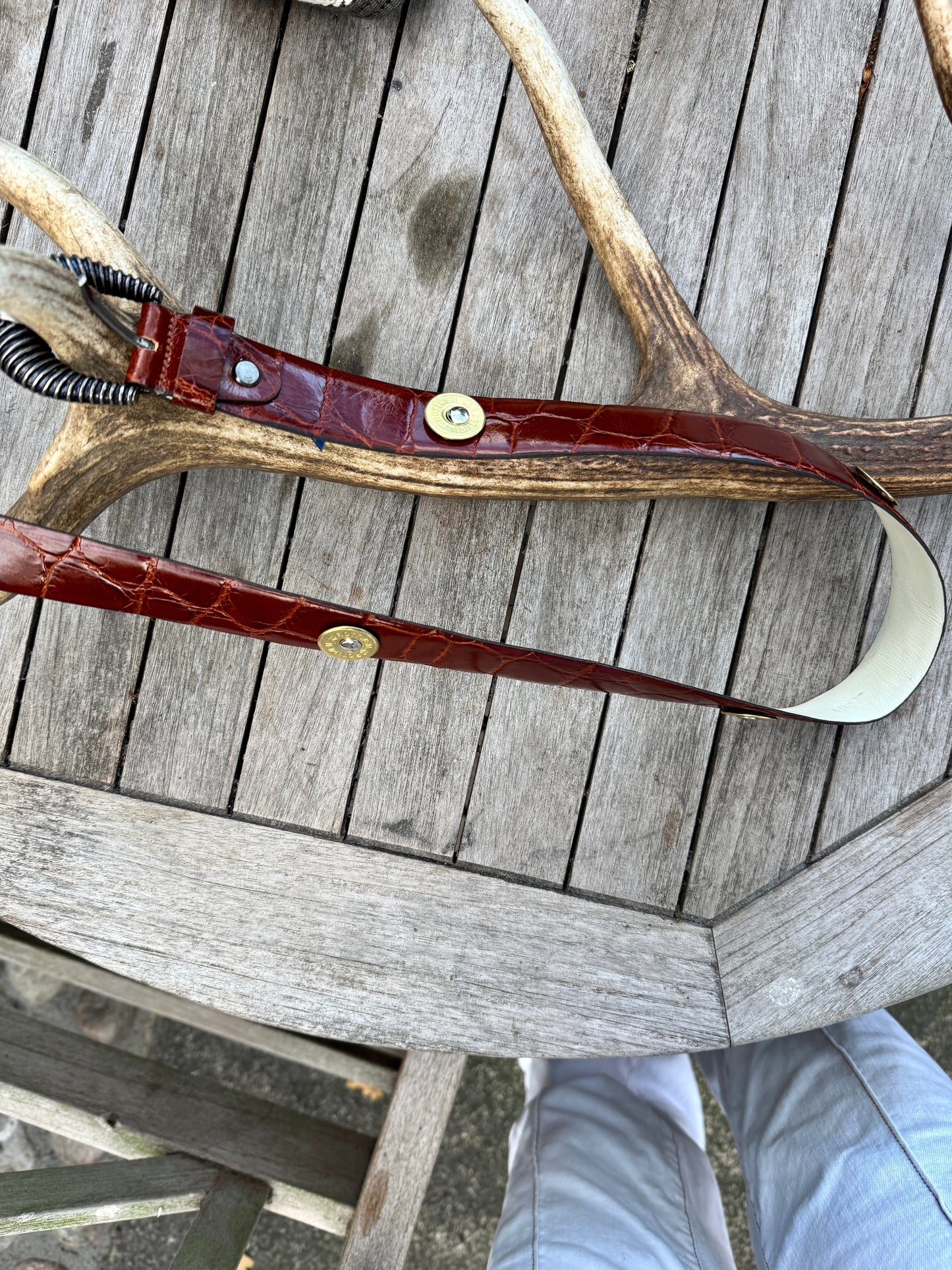 Ledergürtel mit Croco Optik